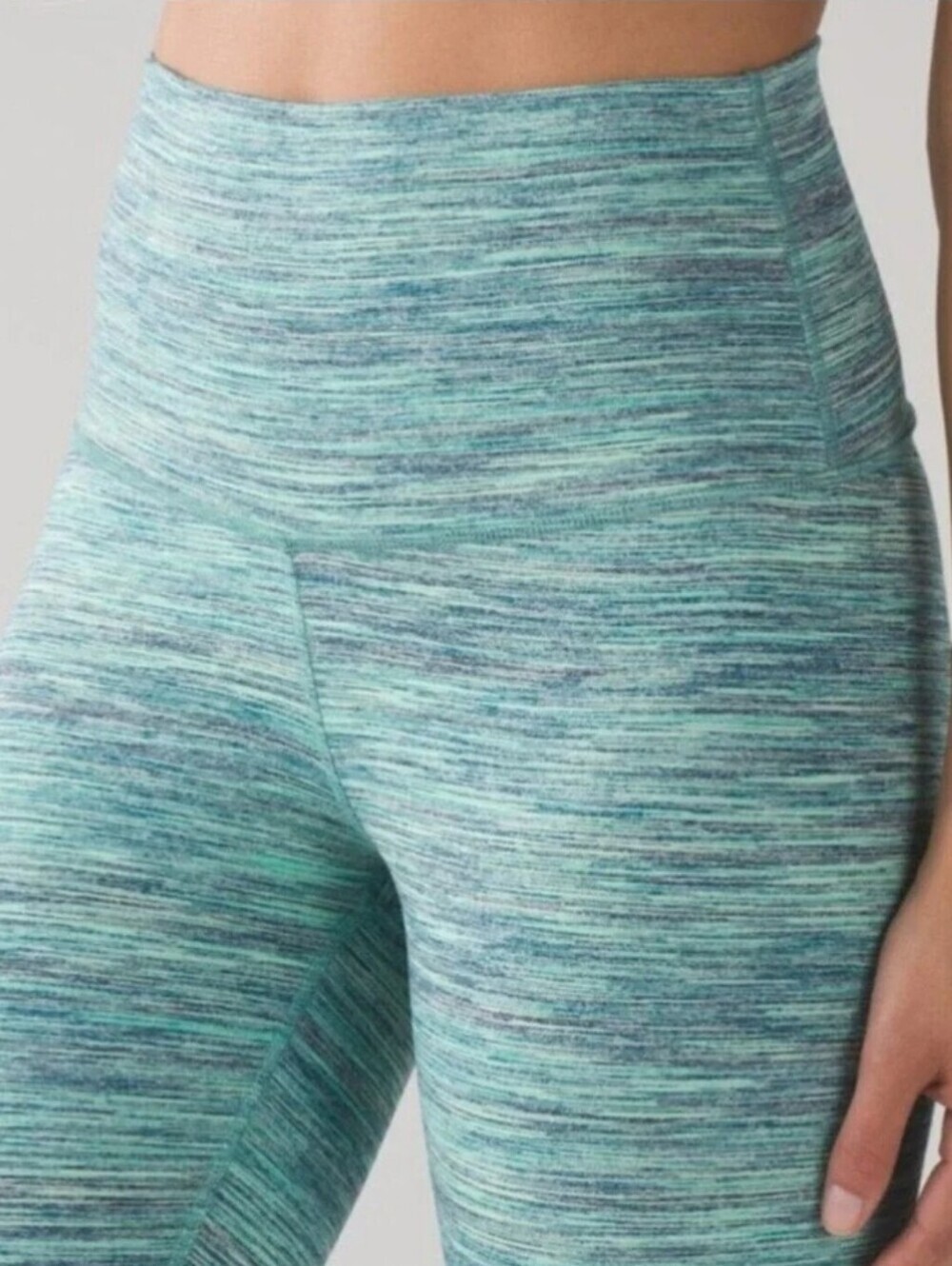NWOT Lululemon Wunder Under Hi Rise Space Dye Camo Alberta Lake Fresh Teal Size4 - Picture 3 of 12